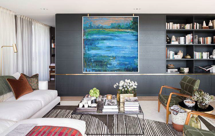 Original Abstract Painting Extra Large Canvas Art,Oversized Abstract Landscape Oil Painting,Original Abstract Painting Canvas Art,Blue,Green,Yellow,Nude.etc